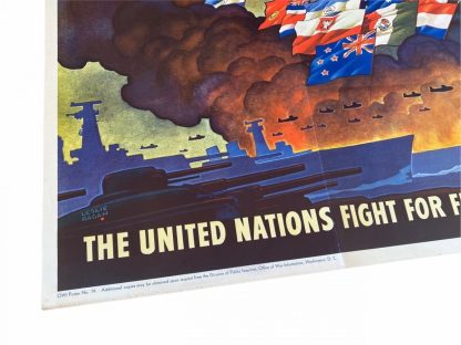Original WWII US poster - The United Nations fight for Freedom
