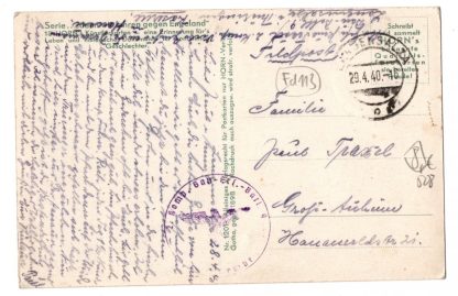 Original WWII German post card 'Wir fahren gegen England'