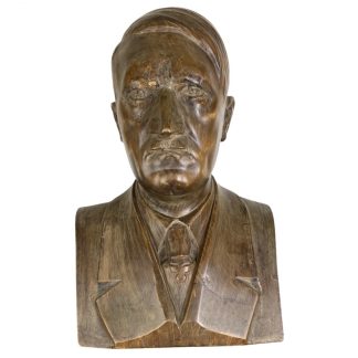 Original WWII German large sized wooden Adolf Hitler buste