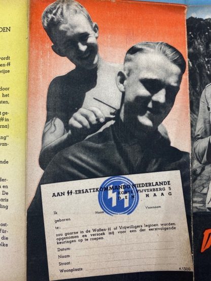 Original WWII Dutch Waffen-SS volunteer recruitment leaflet/poster