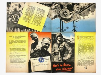 Original WWII Dutch Waffen-SS volunteer recruitment leaflet/poster