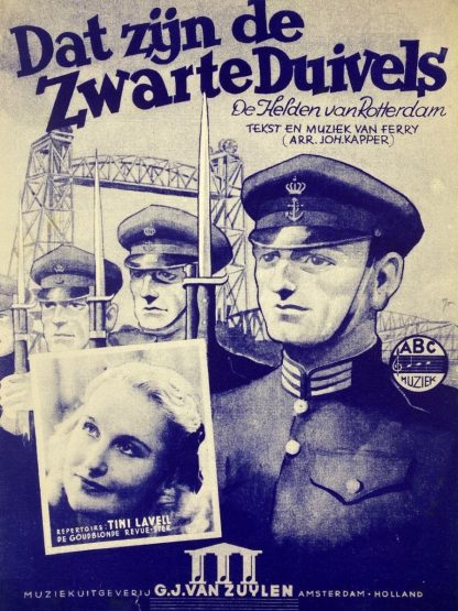 Original Dutch Marines sheet music 'Dat zijn de Zwarte Duivels - De helden van Rotterdam'