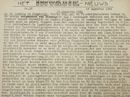 Original WWII Dutch resistance newspaper - Het Invasie nieuws