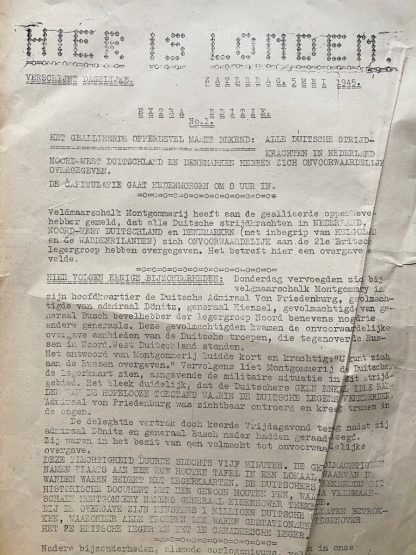Original WWII Dutch resistance Liberation leaflet - Hier is Londen