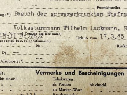 Original WWII German Volkssturm document Riegelsberg 1945
