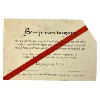 Original WWII Dutch Jeugdstorm entrance ticket