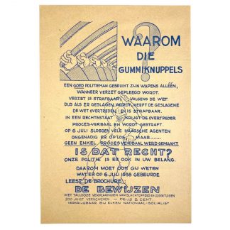 Original WWII Dutch NSB flyer - Waarom die gummiknuppels?