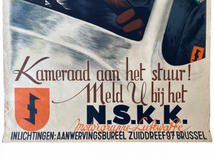 Original WWII Belgian NSKK volunteer poster