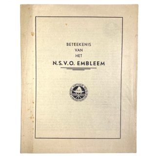 Original WWII Dutch NSVO booklet - Beteekenis van het NSVO embleem