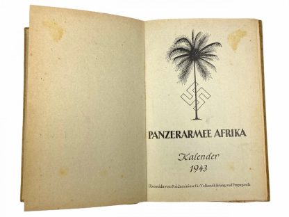 Original WWII German Panzerarmee Afrika kalender