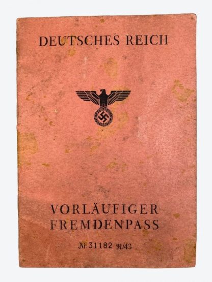 Original WWII Dutch persoonsbewijs and 'Vorläufiger Fremdenpass' Waalwijk