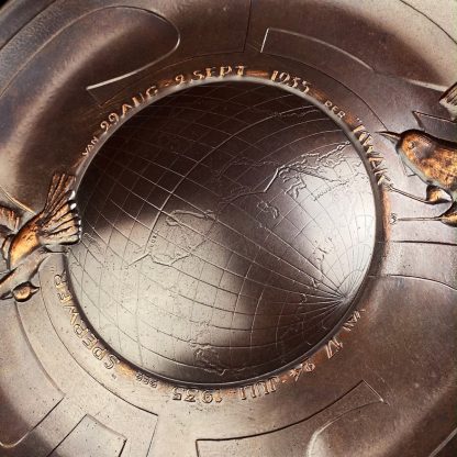 Original WWII Dutch NSB 'Copper remembrance plate of trip to Dutch-Indies' large in box