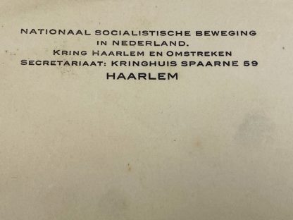 Original WWII Dutch NSB signed letter and business card F. Smit Kleine