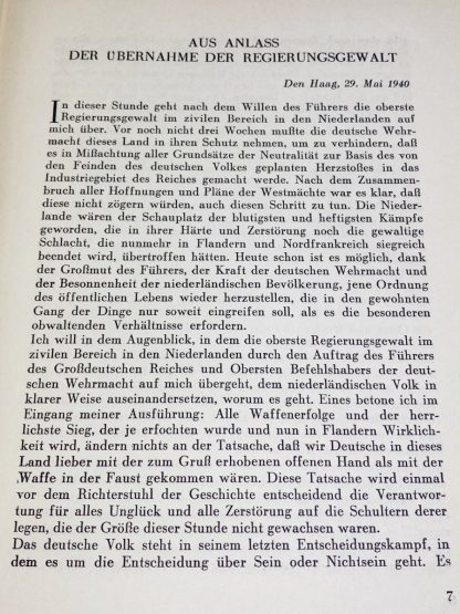 Original WWII German Arthur Seyss-Inquart signed book