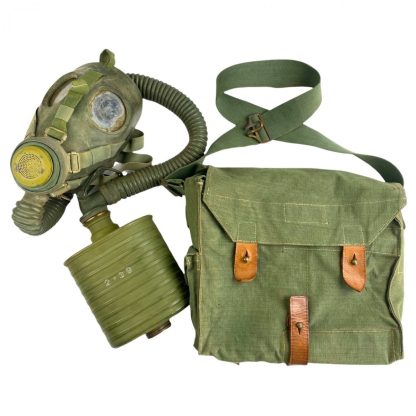 Original Pré 1940 Dutch army gas mask in carrying bag (Type G) - 19 R.A.