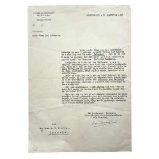 Original Pré 1940 Dutch army document Dentist training - Yerseke/Woerden