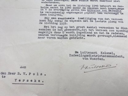 Original Pré 1940 Dutch army document Dentist training - Yerseke/Woerden