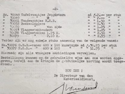 Original WWII Dutch NSB propaganda document NSB Flags