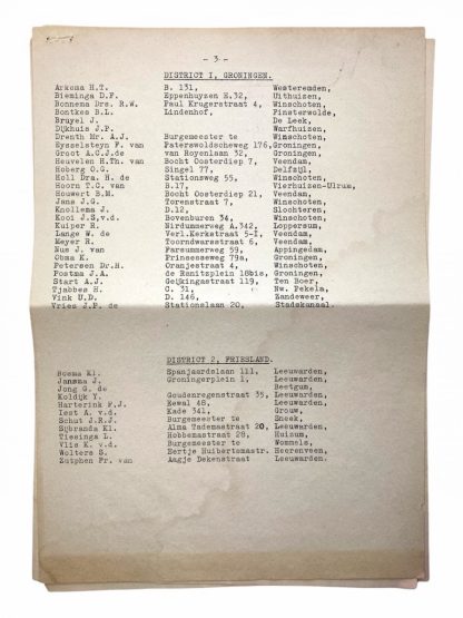 Original WWII Dutch NSB list of speakers