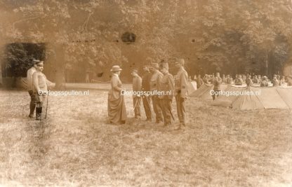Original WWI Dutch army photo - Queen Wilhelmina visits the troops in Bennebroek