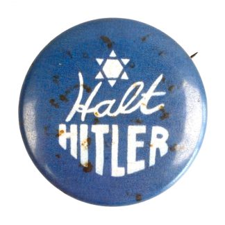 Original WWII US Anti-Hitler jewish pin