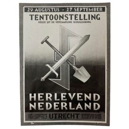 Original WWII Dutch NSB photo - Herlevend Nederland poster
