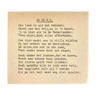Original WWII Dutch resistance mock poem