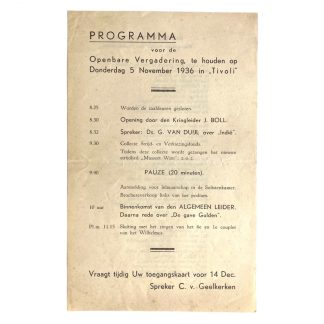 Original WWII Dutch NSB program flyer