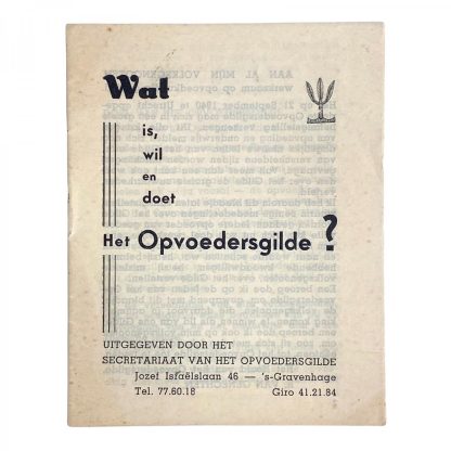 Original WWII Dutch NSB Opvoedersgilde booklet