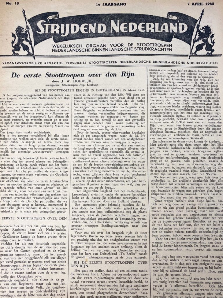 Original WWII Dutch 'Stoottroepen' newspaper Oorlogsspullen.nl Militaria shop