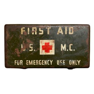 Original WWII USMC vehicle unit First Aid kits