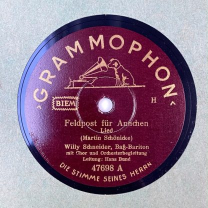 Original WWII German record - Feldpost für Annchen & Mein Kamerad und ich!