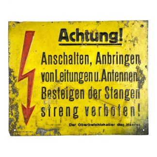 Original WWII German metal sign 'Oberbefehlhaber des Heeres'