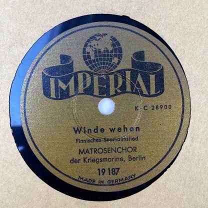 Original WWII German Kriegsmarine gramophone record - Schwarze Marie von der Reeperbahn & Winde wehen