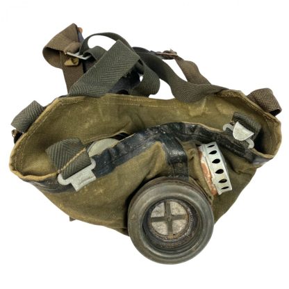 Original WWII German Luftschutz volksgasmasker with carton filter!