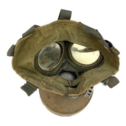 Original WWII German Luftschutz volksgasmasker with carton filter!