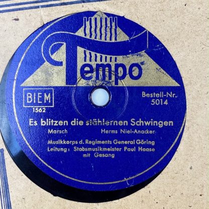 Original WWII German Luftwaffe gramophone record - Bomben auf Engelland & Es blitzen die stählernen Schwingen