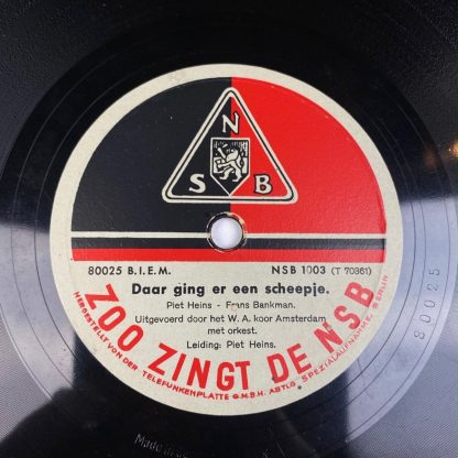 Original WWII Dutch NSB gramophone record