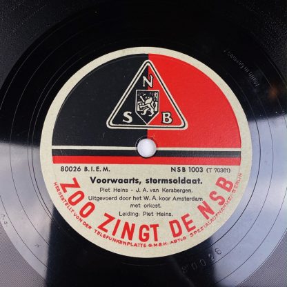 Original WWII Dutch NSB gramophone record