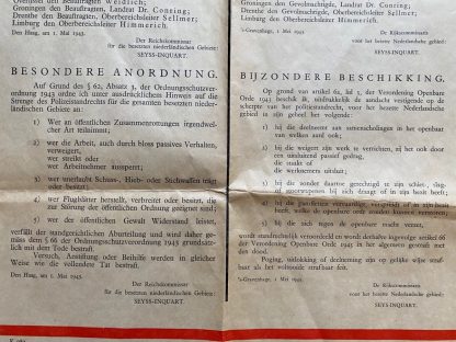 Original WWII German / Dutch announcement poster