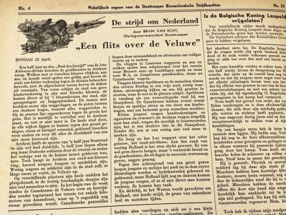 Original WWII Dutch 'Stoottroepen' newspaper