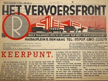 Original WWII Dutch Vervoersfront newspaper