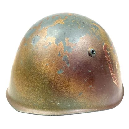 Original WWII Italian M33 R.S.I. camouflage helmet 