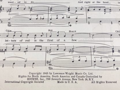 Original WWII US sheet music