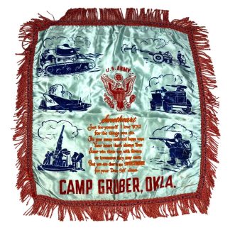 Original WWII US army pillow case Camp Gruber