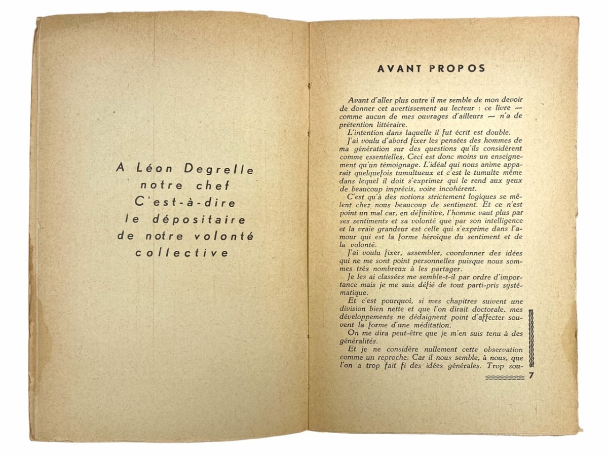 Original WWII Walloon REX collaboration book 'Principes Rexistes ...