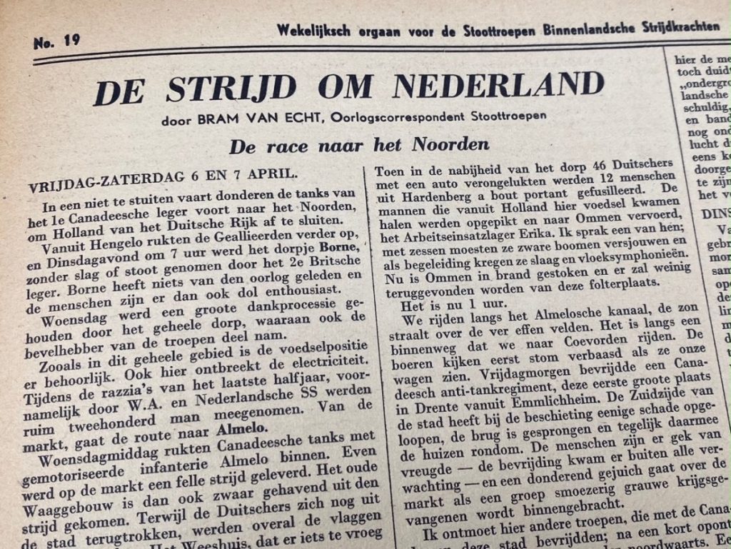 Original WWII Dutch 'Stoottroepen' newspaper Oorlogsspullen.nl Militaria shop