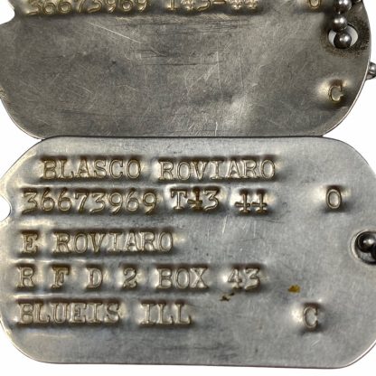 Original WWII US dog tags