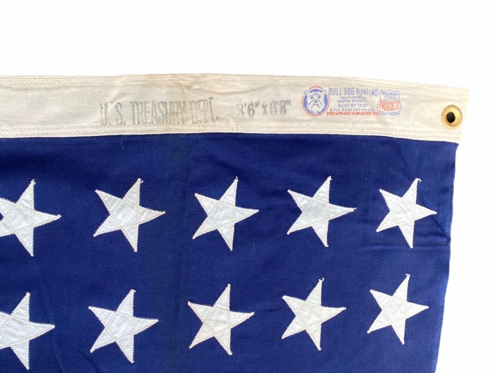 Original WWII US 48 stars flag - Oorlogsspullen.nl - Militaria shop