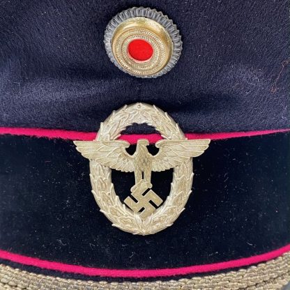 Original WWII German Feuerschutzpolizei visor cap